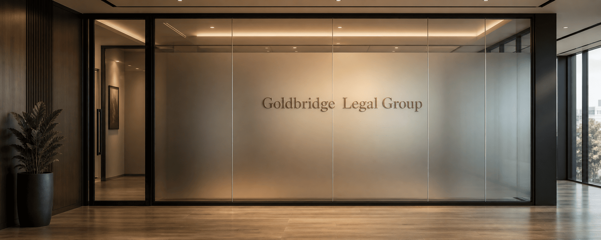 Goldbridge Legal Group glass office entrance